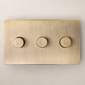 Foundry Series Knurled Toggle Switches and Sockets – Antique Brass - Brass bee
