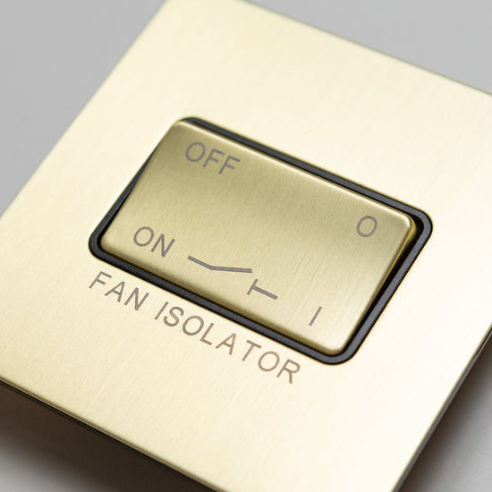 Satin Brass Switches and Sockets - Straight Knurled Design - Brass bee