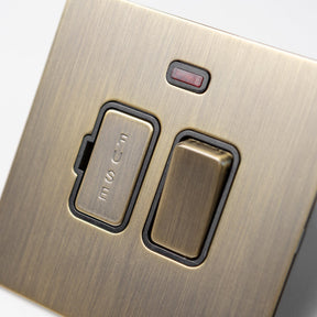 Antique Brass Switches and Sockets - Straight Knurled Design - Brass bee