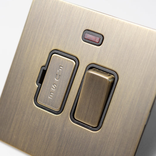 13A Fused Connection Unit in Antique Brass – Brass Bee