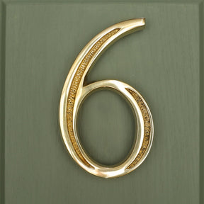 Premium Floating Engraved House Numbers in Polished Brass Finish 0-9 - Brass bee