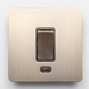 Antique Brass Switches and Sockets - Straight Knurled Design - Brass bee