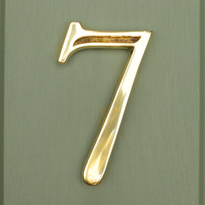 Premium Floating Engraved House Numbers in Polished Brass Finish 0-9 - Brass bee