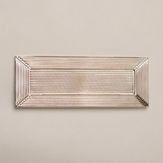 Straight Knurled Brass bee Letterplate - Silver Nickel Finish - Brass bee