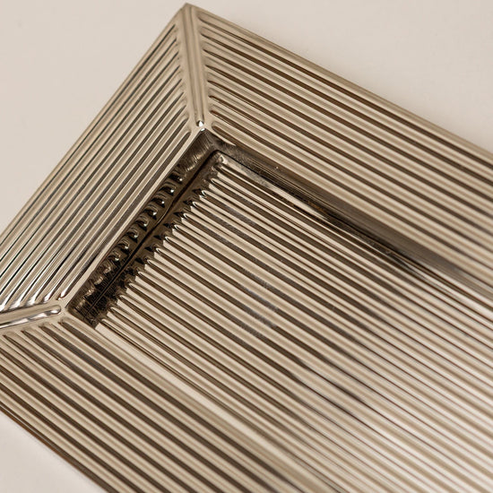 Straight Knurled Brass bee Letterplate - Silver Nickel Finish - Brass bee