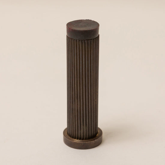 Striaght Knurled Door Stop - Antique Brass - Solid Brass - Brass bee
