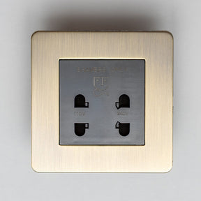 Antique Brass Switches and Sockets - Straight Knurled Design - Brass bee
