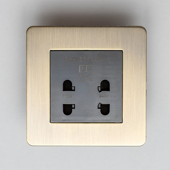 Antique Brass Switches and Sockets - Straight Knurled Design - Brass bee