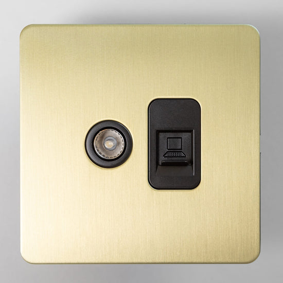 Foundry Series Knurled Toggle Switches and Sockets – Satin Brass - Brass bee