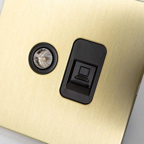 Foundry Series Knurled Toggle Switches and Sockets – Satin Brass - Brass bee