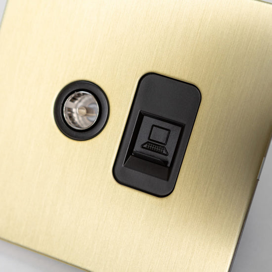 Foundry Series Knurled Toggle Switches and Sockets – Satin Brass - Brass bee
