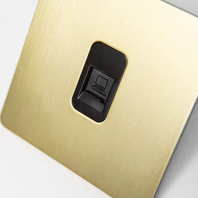 Foundry Series Knurled Toggle Switches and Sockets – Satin Brass - Brass bee