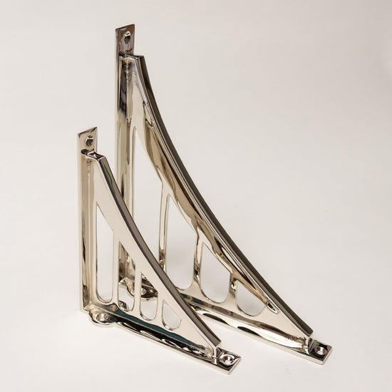 Solid Brass Morpeth Shelf Brackets - Nickel - Brass bee
