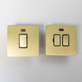 Foundry Series Knurled Toggle Switches and Sockets – Satin Brass - Brass bee