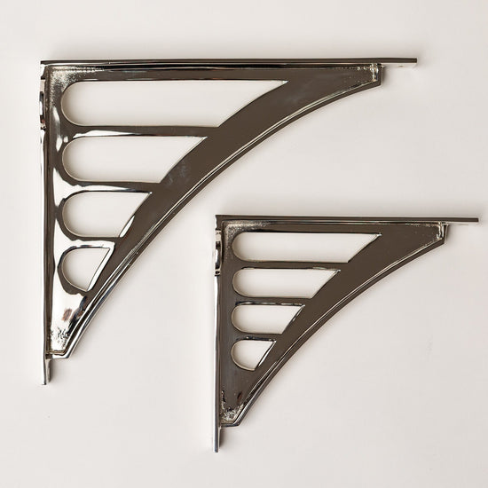 Solid Brass Morpeth Shelf Brackets - Nickel - Brass bee