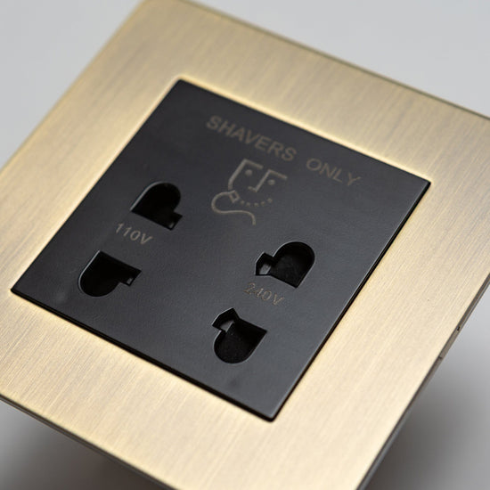Antique Brass Switches and Sockets - Straight Knurled Design - Brass bee