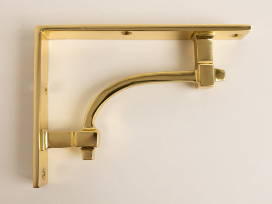 Polished Brass Vintage Industrial Style Solid Brass Shelf Brackets - Brass bee