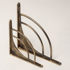 Solid Brass Castle Shelf Brackets - Antique Brass - Brass bee