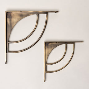 Solid Brass Castle Shelf Brackets - Antique Brass - Brass bee