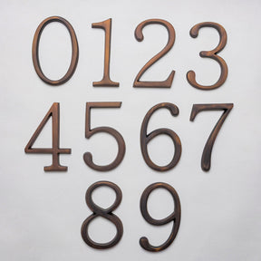 Premium Floating Plain House Numbers in Oiled Bronze Finish 0-9 - Brass bee