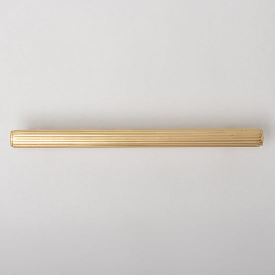 Solid Brass Straight Knurled Kitchen Pull Handles & Knobs - Satin Brass Finish - Brass bee