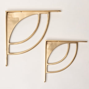 Solid Brass Castle Shelf Brackets - Satin Brass - Brass bee