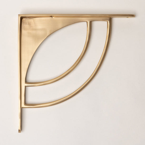 Solid Brass Castle Shelf Brackets - Satin Brass - Brass bee