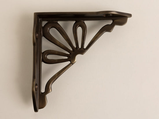 Antique Brass Flower Shelf Brackets - Heavy Duty Solid Brass - Brass bee