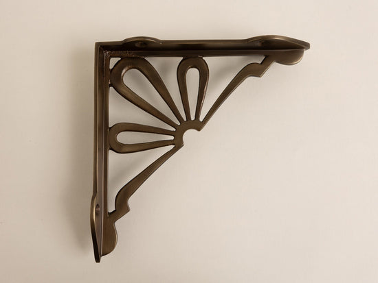 Antique Brass Flower Shelf Brackets - Heavy Duty Solid Brass - Brass bee