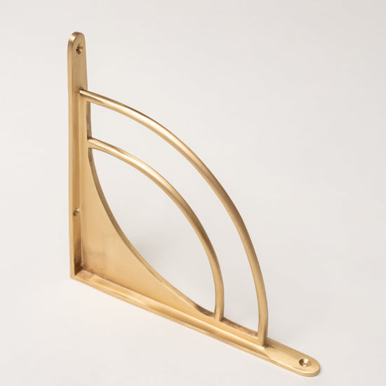Solid Brass Castle Shelf Brackets - Satin Brass - Brass bee