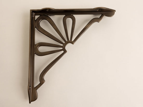 Antique Brass Flower Shelf Brackets - Heavy Duty Solid Brass - Brass bee
