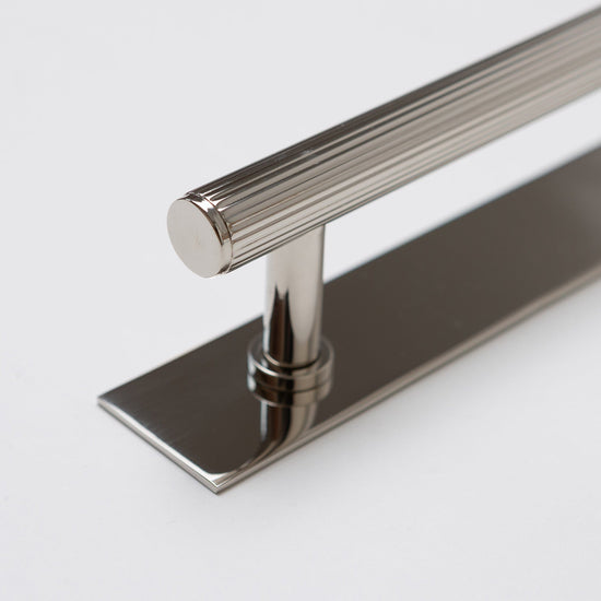 Solid Brass Straight Knurled Kitchen Pull Handles & Knobs - Polished Nickel Finish - Brass bee