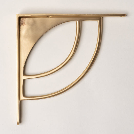 Solid Brass Castle Shelf Brackets - Satin Brass - Brass bee