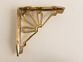 Polished Brass Flower Shelf Brackets - Heavy Duty Solid Brass - Brass bee