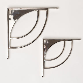 Solid Brass Castle Shelf Brackets - Nickel - Brass bee