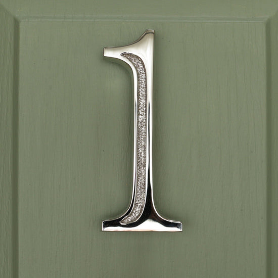 Premium Floating Engraved House Numbers in Nickel Finish 0-9 - Brass bee