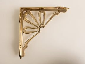 Polished Brass Flower Shelf Brackets - Heavy Duty Solid Brass - Brass bee