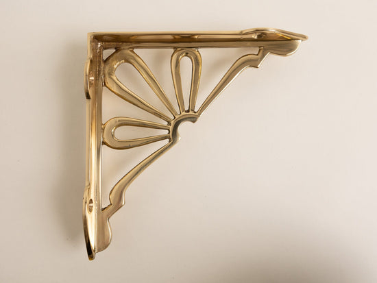 Polished Brass Flower Shelf Brackets - Heavy Duty Solid Brass - Brass bee