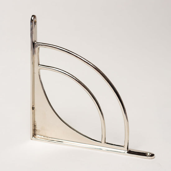 Solid Brass Castle Shelf Brackets - Nickel - Brass bee