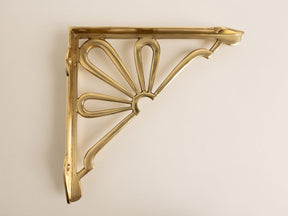 Polished Brass Flower Shelf Brackets - Heavy Duty Solid Brass - Brass bee
