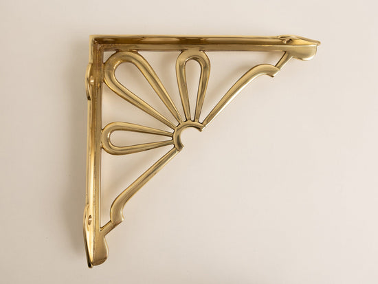 Polished Brass Flower Shelf Brackets - Heavy Duty Solid Brass - Brass bee