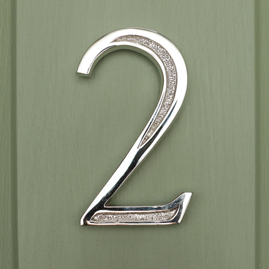 Premium Floating Engraved House Numbers in Nickel Finish 0-9 - Brass bee