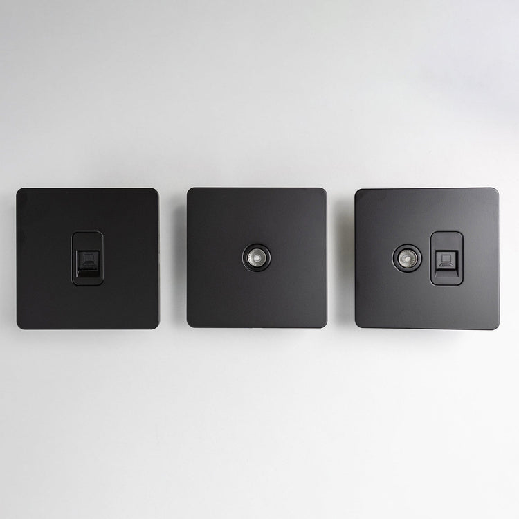 Matte Black Switches and Sockets - B Series