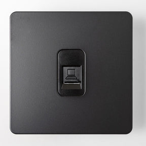 Matte Black Switches and Sockets - Straight Knurled Design - Brass bee