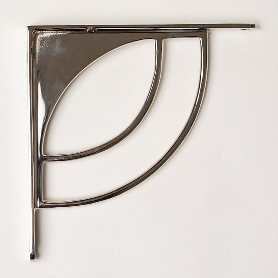 Solid Brass Castle Shelf Brackets - Nickel - Brass bee