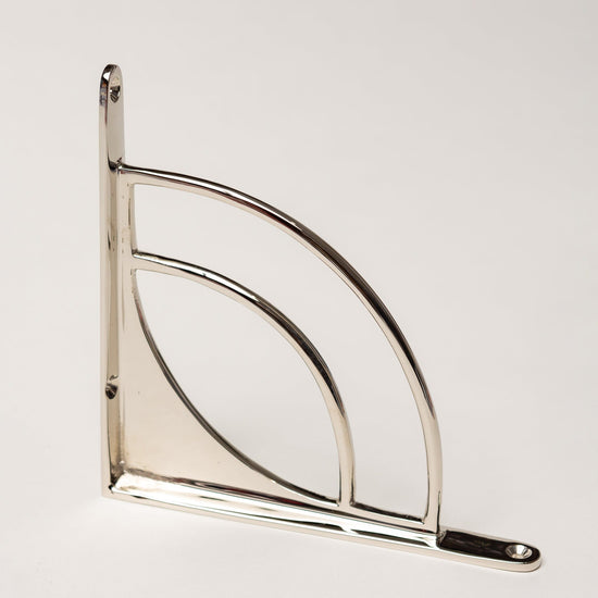 Solid Brass Castle Shelf Brackets - Nickel - Brass bee