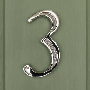 Premium Floating Engraved House Numbers in Nickel Finish 0-9 - Brass bee