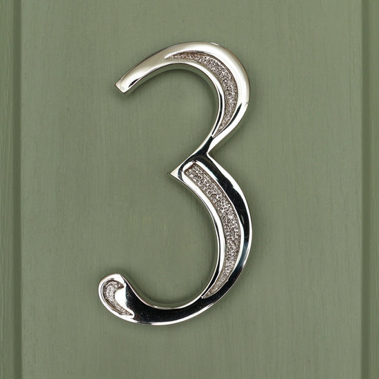 Premium Floating Engraved House Numbers in Nickel Finish 0-9 - Brass bee