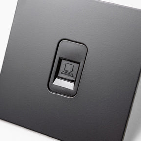 Matte Black Switches and Sockets - Straight Knurled Design - Brass bee