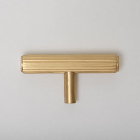 Solid Brass Straight Knurled Kitchen Pull Handles & Knobs - Satin Brass Finish - Brass bee